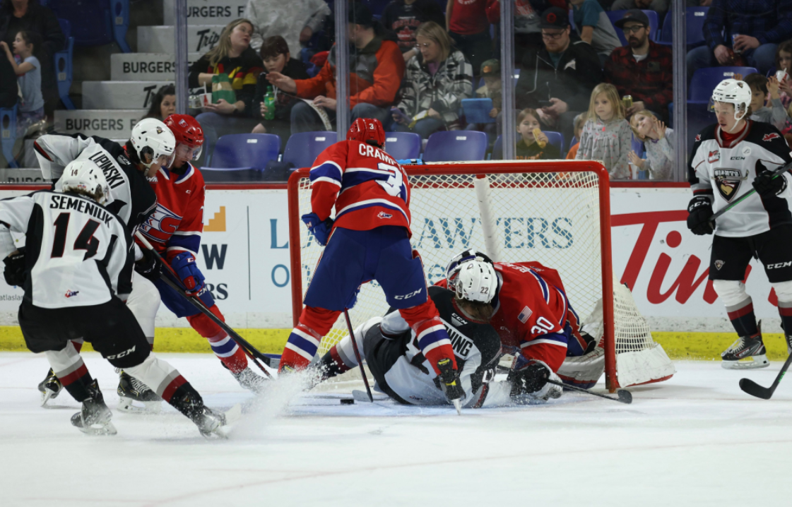 The Giants were unable to score past the first period in Friday's 5-2 loss to Spokane. Photo: Robert Jay