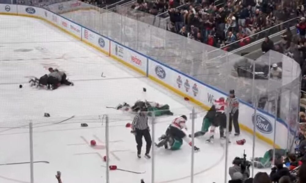 Police vs. Fire Department: Charity game ends in violent mass brawl!